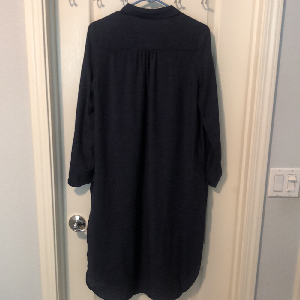 Zara Basic Long Button Down Shirt With Side Slit … - image 5